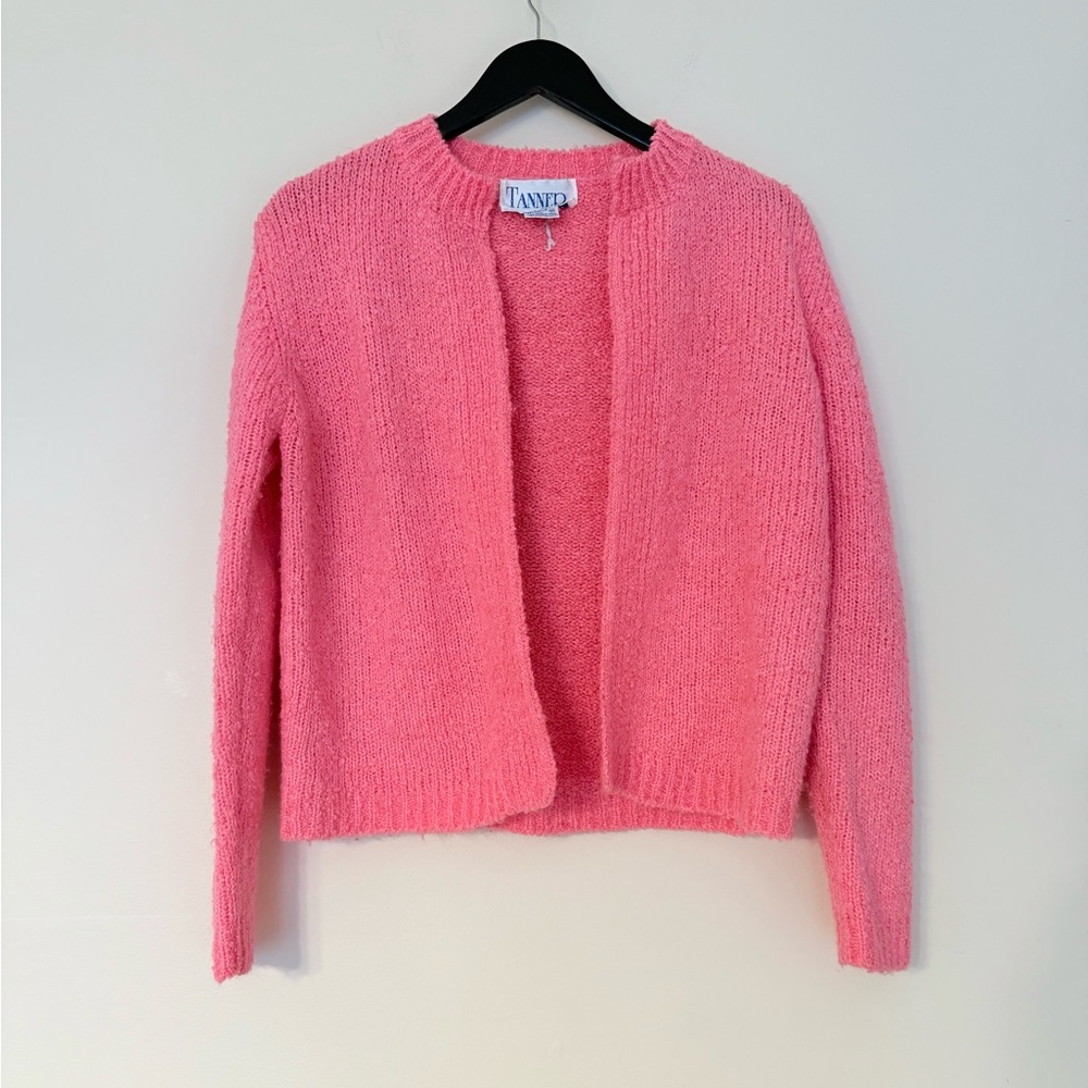 Vintage Pink Wool Blend Knit Cardigan Sweater